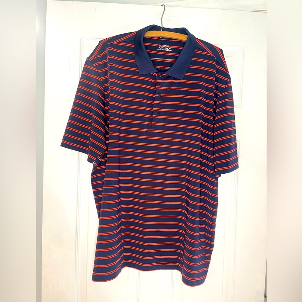 UNTUCKit Cronos Double
Stripe Mens XX-Large Golf Stretch polo shirt